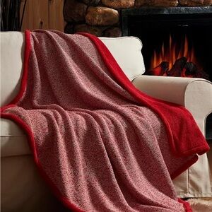 Fireside Home Heathered Knit Fleece Reverse Throw, 50" x 60" New in the Red